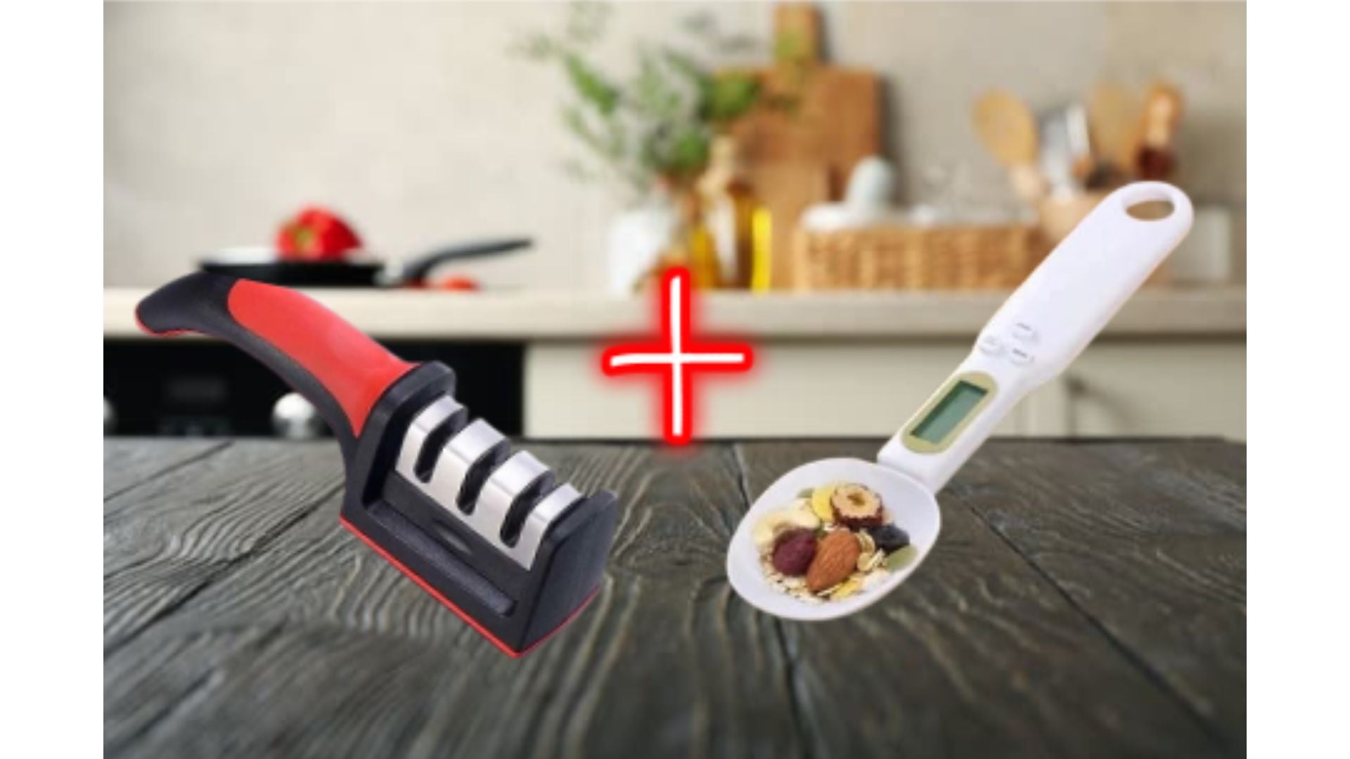 Knife Sharpener Combo + Large Spoon